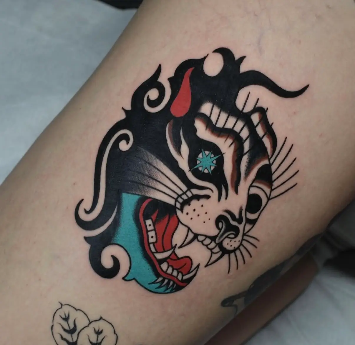 Old School Tattoo eines Panther